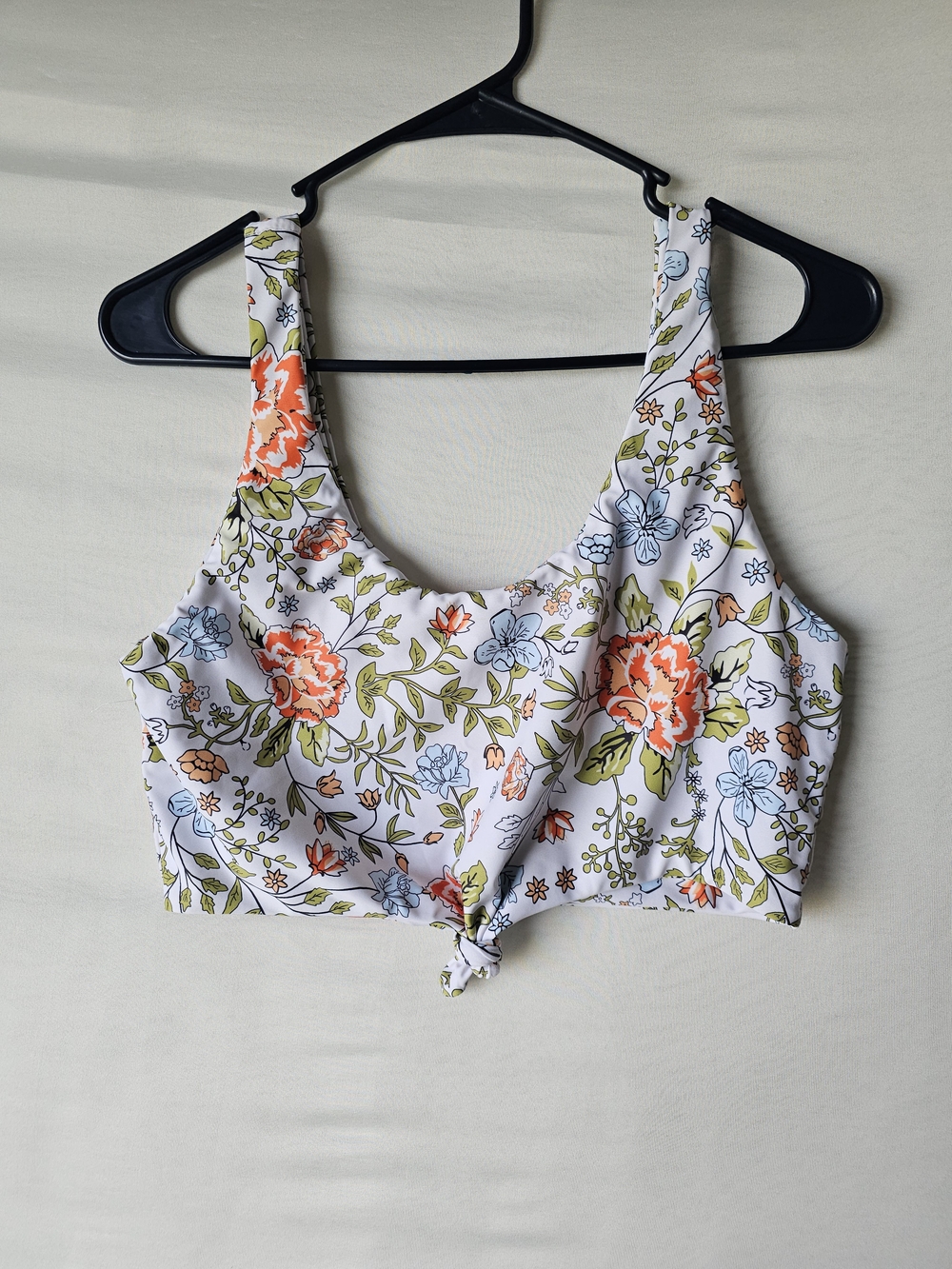 Zaful Floral Knot Front Bikini Top / Crop Top - Size L (US 8)